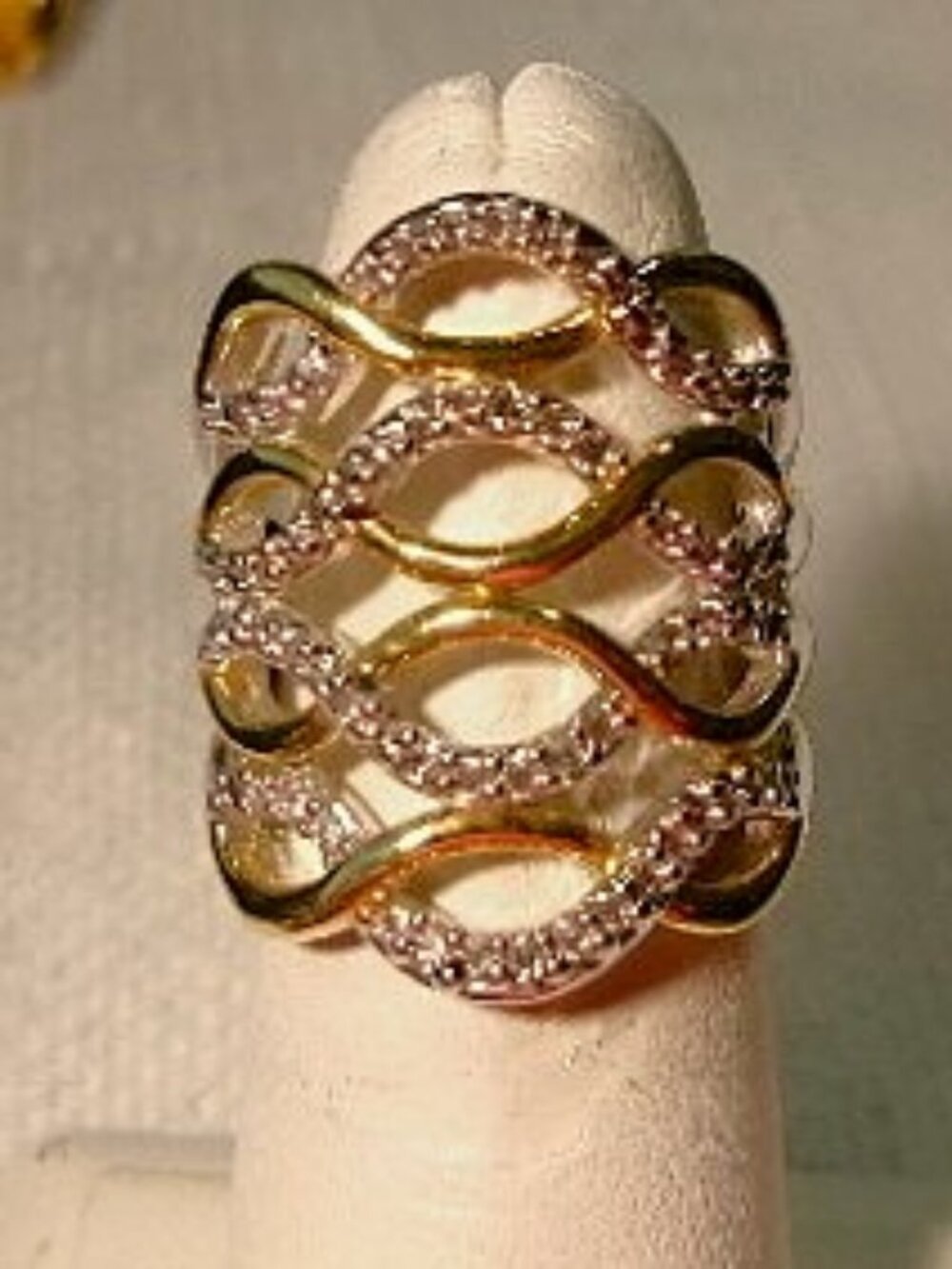 Two Tone Lattice Weave Ring
